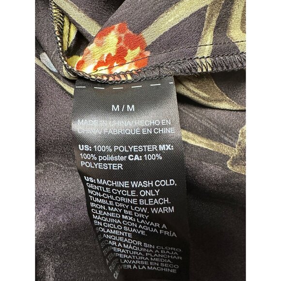 NEW White House Black Market Black Floral Blouse MED Sheer Lined Balloon Sleeve - Picture 8 of 13